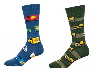 Socksmith Men's Food Truck & Lawn Mower Socks - Set Of 2 Pair In Multi
