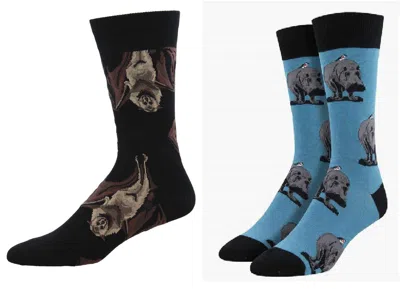 Socksmith Men's Going Batty & Hip Hipporay Socks - Set Of 2 Pair In Multi