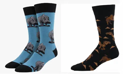 Socksmith Men's Hip Hipporay & Hump Day Hero Socks - Set Of 2 Pair In Multi In Pattern