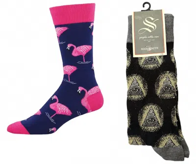 Socksmith Men's Illuminati & Flamingo Socks - Set Of 2 Pair In Multi