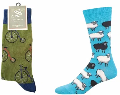 Socksmith Men's Penny Farthing & Black Sheep Socks - Set Of 2 Pair In Multi