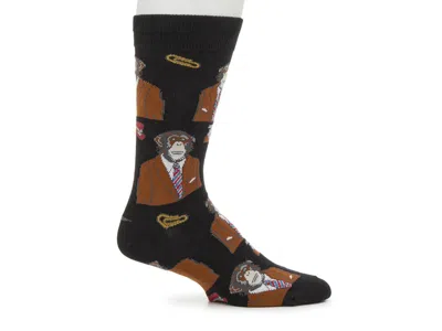 Socksmith Monkey Business Crew Socks In Black