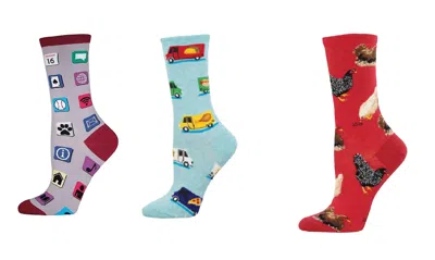 Socksmith Women's Apps & Food Truck & Hen House Socks - Set Of 3 Pair In Multi