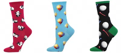 Socksmith Women's Cuddle Puddle & Hot Air & Tee It Up Socks - Set Of 3 Pair In Multi