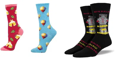 Socksmith Women's Hoppier Together & Hot Air & Danger Will Robinson Socks - Set Of 3 Pair In Multi