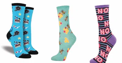 Socksmith Women's Movie Night & Busy Bees & No Socks - Set Of 3 Pair In Multi