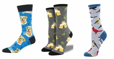 Socksmith Women's Science Lab & Hoppier Together & Bird Is The Word Socks - Set Of 3 Pair In Multi