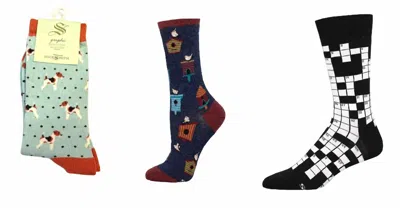 Socksmith Women's Terriers & Birdhouses & Sunday Crossword Socks - Set Of 3 Pair In Multi