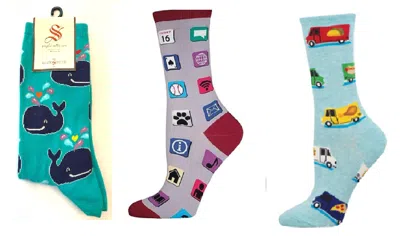 Socksmith Women's Whale & Apps & Food Truck Socks - Set Of 3 Pair In Multi