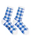 Socksss Gingham-check Pattern Socks In Blue