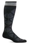 Sockwell Full Floral Wide Calf Compression Socks In Black