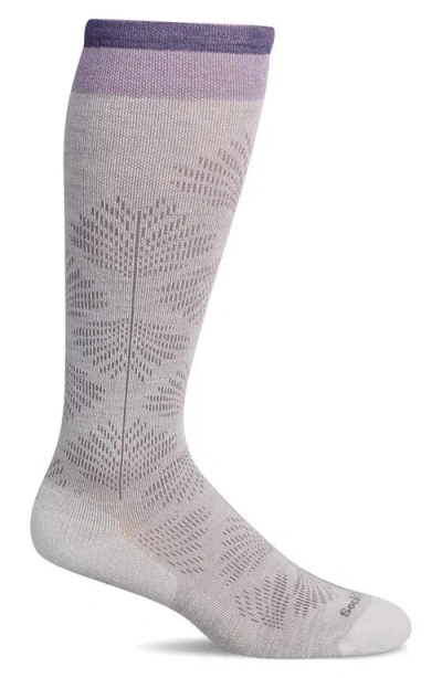 Sockwell Full Floral Wide Calf Compression Socks In White