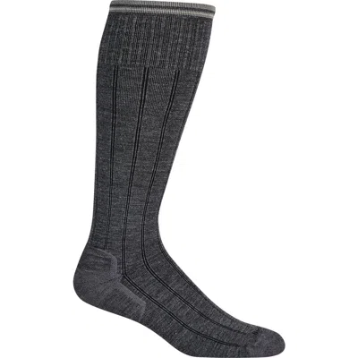 Sockwell High Rise Rib Wide Calf Compression Socks In Gray