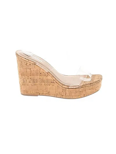 Pre-owned Soda Wedges In Tan