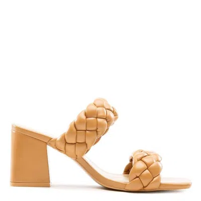 Soda Women's Braided Heels In Tan In Multi