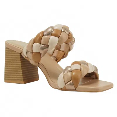 Soda Women's Buggy Braided Block Heels In Nude Multi In Brown