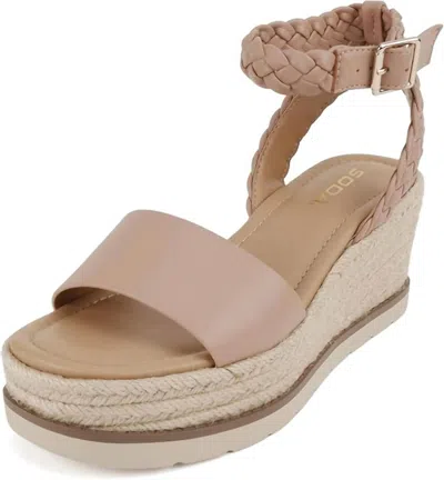 Soda Women's Emalin Espadrille Wedge Sandal In Pink