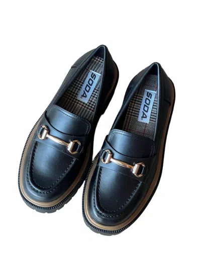 Soda Women's Fresh Trend Leather Loafer In Black