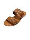 Soda Women's Oceanline Braided Double Strap Slip-on Slide Sandal In Chestnut In Pink