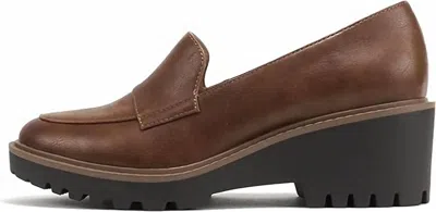 Soda Women's Smart Wedge Loafer In Cognac In Brown