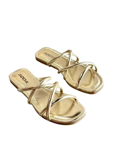 Soda Women's Strap Sandals In Gold