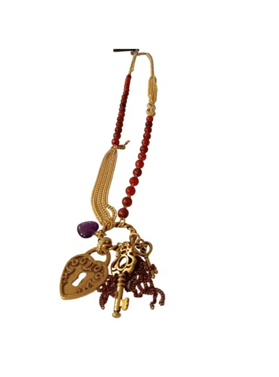Sodini-bijoux Women's Necklace Sodini Bijoux 330790t Metal In Burgundy