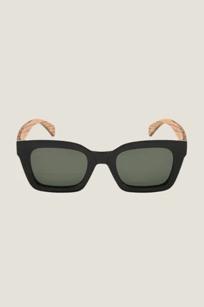 Soek Aspiga Ladies Ethical Zahra Recycled Plastic And Wood Sunglasses Midnight In Blue