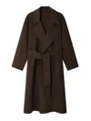 Soeur Mid-length Wool Blend Coat In Brown