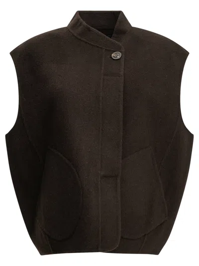 Soeur "adeline" Sleeveless Jacket In Brown