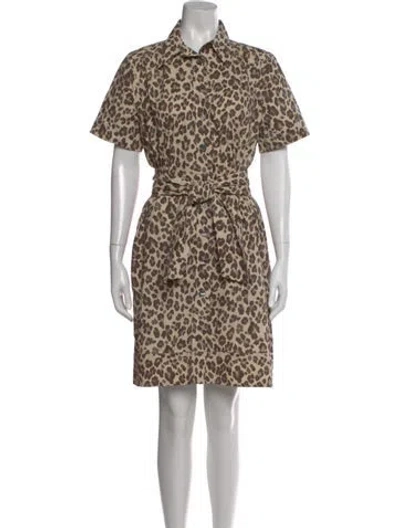 Pre-owned Soeur Animal Print Knee-length Dress In Neutral