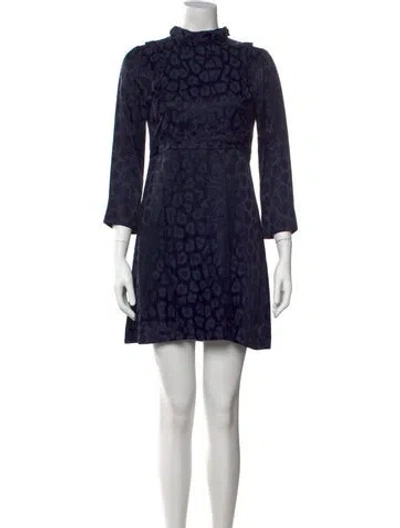 Pre-owned Soeur Animal Print Mini Dress In Blue