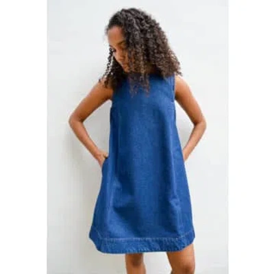 Soeur Annette Indigo Denim Dress In Blue