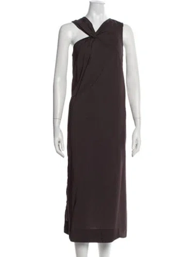 Pre-owned Soeur Asymmetrical Long Dress In Brown