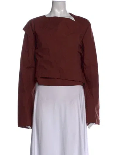 Pre-owned Soeur Asymmetrical Long Sleeve Top In Brown