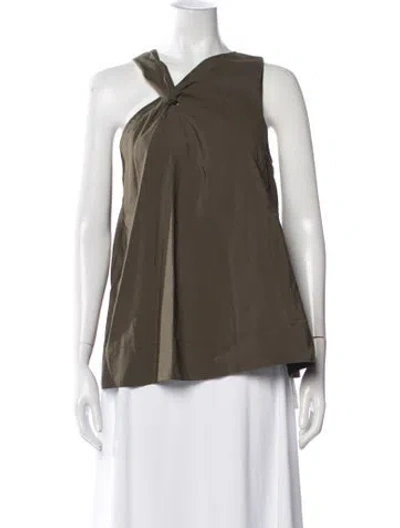 Pre-owned Soeur Asymmetrical Sleeveless Top In Green