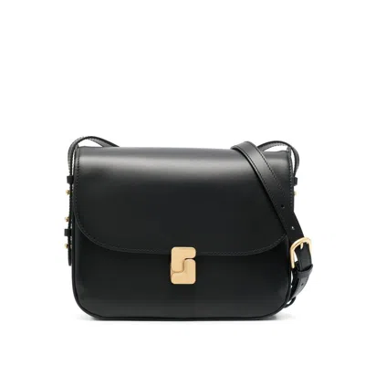 Soeur Leather Shoulder Bag In Black