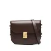 Soeur Womens Marron Fonce Bell Very Mini Patent-leather Cross Body Bag In Brown