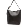 Soeur Large Saudade Leather Buckle Shoulder Bag In Brown