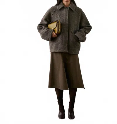 Soeur Balard Short Coat In Grey Brown
