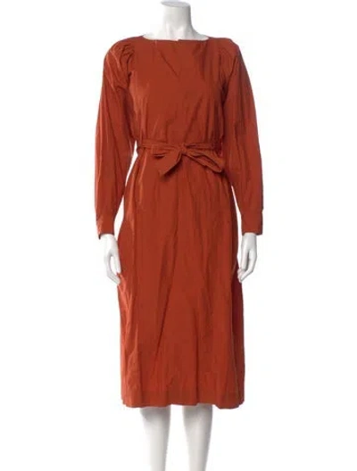 Pre-owned Soeur Bateau Neckline Midi Length Dress In Orange