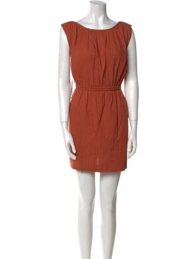 Pre-owned Soeur Bateau Neckline Mini Dress In Orange