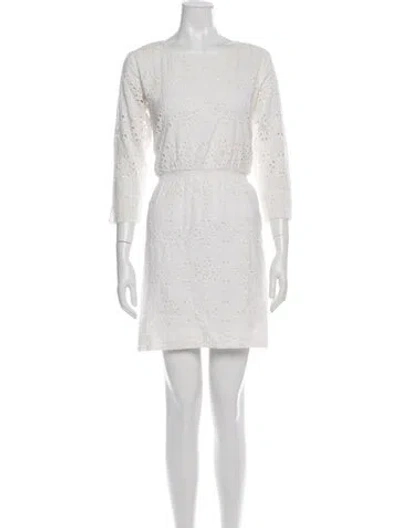 Pre-owned Soeur Bateau Neckline Mini Dress In White