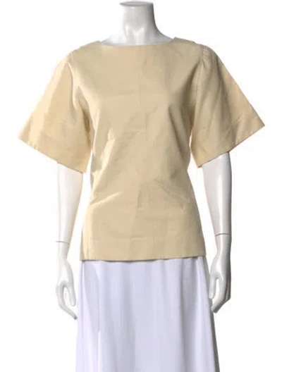 Pre-owned Soeur Bateau Neckline Short Sleeve Top W/ Tags In Yellow
