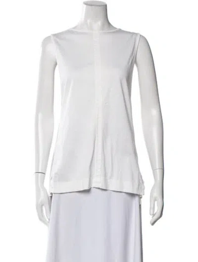 Pre-owned Soeur Bateau Neckline Sleeveless Top In White