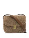 Soeur Belissima Shearling Flap Shoulder Bag In Brown