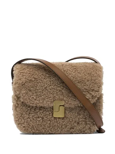 Soeur Belissima Shearling Flap Shoulder Bag In Brown