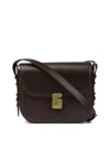 Soeur Mini Belissima Leather Crossbody Bag In Brown