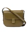 Soeur Crossbody Bag Adjustable Strap Leather Finish In Green