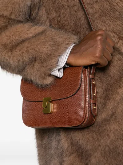 Soeur Bellissima Lizard-effect Leather Shoulder Bag In Brown