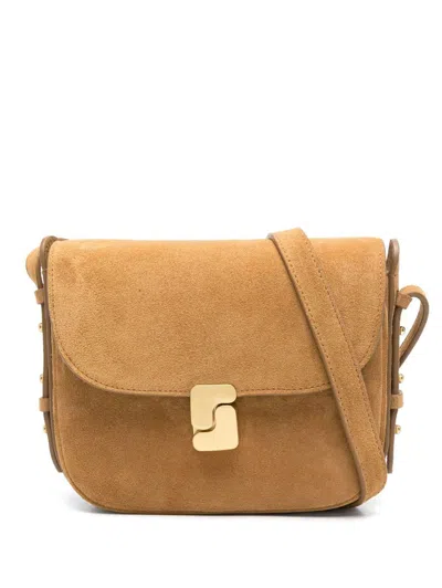 Soeur Mini Bellissima Suede Shoulder Bag In Camel